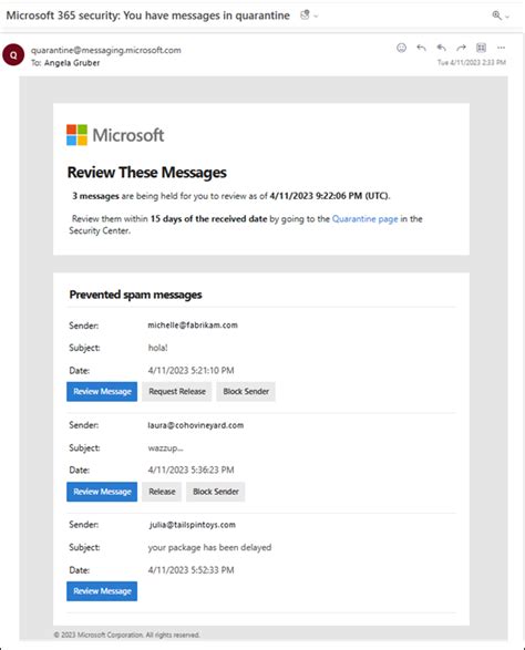 420 4.7.3 resubmitting quarantine message.|Quarantine notifications (end.